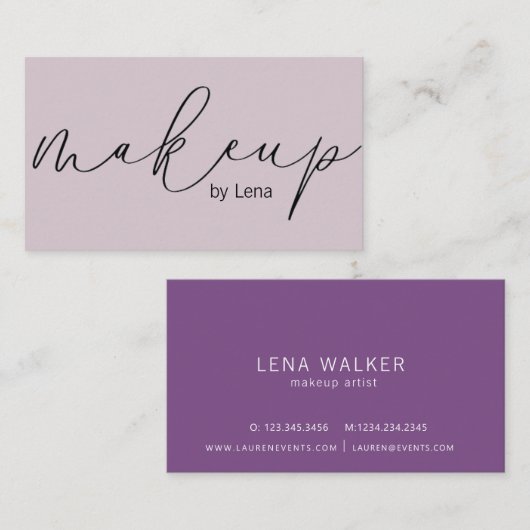 Elegant Typography Makeup | VISITEKAARTJE (Voorkant / Achterkant)