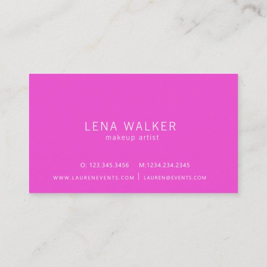 Elegant Typography Makeup | VISITEKAARTJE (Achterkant)