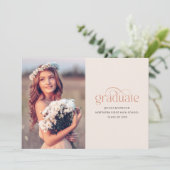 Elegant Typography Minimalist 1-Photo Afstuderen Kaart (Staand voorkant)