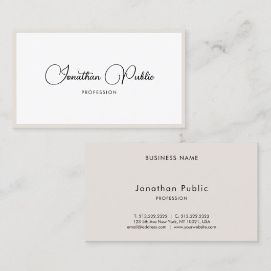 Elegant Typography Minimalist Modern aanpassen Visitekaartje (Voorkant / Achterkant)
