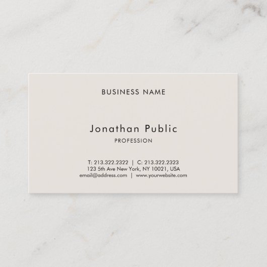 Elegant Typography Minimalist Modern aanpassen Visitekaartje (Achterkant)