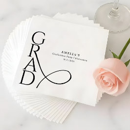 Elegant Typography Modern Grad Party Napkin Servet