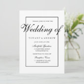Elegant Typography Modern Wedding Invitation Kaart (Staand voorkant)