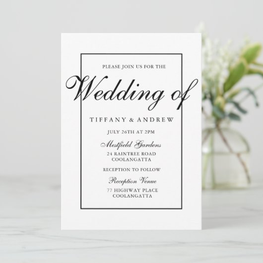 Elegant Typography Modern Wedding Invitation Kaart (Staand voorkant)