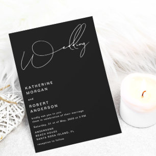 elegant typography modern wedding invitation kaart