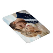 Elegant typography modern wedding landscape photo magneet (Rechterzijde)