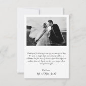 Elegant Typography Navy Photo Collage Hartelijk da Bedankkaart (Achterkant)