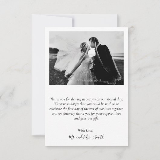 Elegant Typography Navy Photo Collage Hartelijk da Bedankkaart (Achterkant)