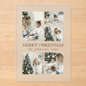 Elegant Typography Photo Collage Christmas Card Acryl Uitnodigingen (Voorkant)
