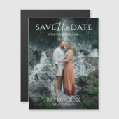Elegant Typography Photo Save the Date Magnet Card (Voorkant / Achterkant)