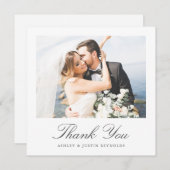 Elegant Typography Photo Wedding Bedankkaart (Voorkant / Achterkant)