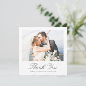 Elegant Typography Photo Wedding Bedankkaart (Staand voorkant)
