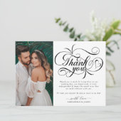 Elegant Typography Photo Wedding Bedankkaart (Staand voorkant)
