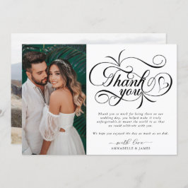 Elegant Typography Photo Wedding Bedankkaart
