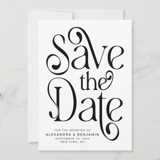 Elegant Typography Photo Wedding Save The Date (Voorkant)