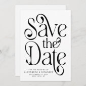 Elegant Typography Photo Wedding Save The Date (Voorkant / Achterkant)