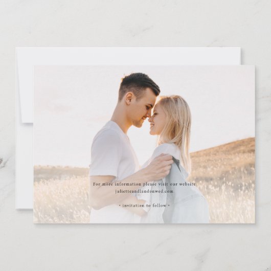Elegant Typography Photo Wedding Save The Date (Achterkant)