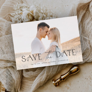 Elegant Typography Photo Wedding Save The Date