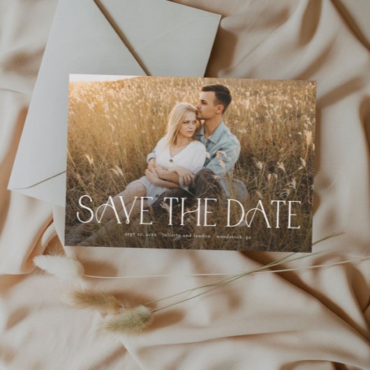 Elegant Typography Photo Wedding Save The Date
