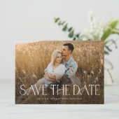 Elegant Typography Photo Wedding Save The Date (Staand voorkant)