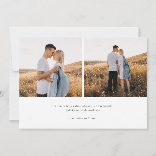 Elegant Typography Photo Wedding Save The Date (Achterkant)