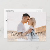 Elegant Typography Photo Wedding Save the Date Aankondigingskaart (Voorkant / Achterkant)