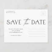 Elegant Typography Photo Wedding Save the Date Aankondigingskaart (Achterkant)