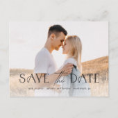 Elegant Typography Photo Wedding Save the Date Aankondigingskaart (Voorkant)