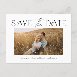 Elegant Typography Photo Wedding Save the Date Aankondigingskaart