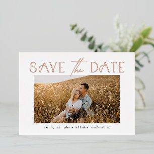 Elegant Typography Photo Wedding Save the Date Folie Uitnodiging