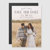 Elegant Typography Photo Wedding Save the Date Magnetische Uitnodiging (Voorkant / Achterkant)