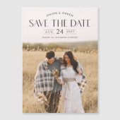 Elegant Typography Photo Wedding Save the Date Magnetische Uitnodiging (Voorkant)