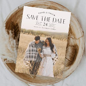 Elegant Typography Photo Wedding Save the Date Magnetische Uitnodiging