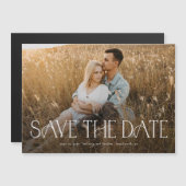Elegant Typography Photo Wedding Save the Date Magnetische Uitnodiging (Voorkant / Achterkant)