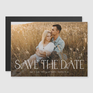 Elegant Typography Photo Wedding Save the Date Magnetische Uitnodiging