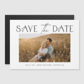 Elegant Typography Photo Wedding Save the Date Magnetische Uitnodiging (Voorkant / Achterkant)