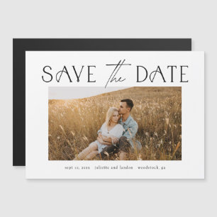 Elegant Typography Photo Wedding Save the Date Magnetische Uitnodiging