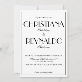 Elegant Typography Roaring 20s Photo Wedding Kaart