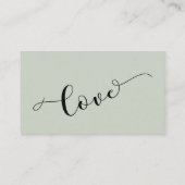 Elegant Typography Sage Green Wedding Registry Informatiekaartje (Achterkant)