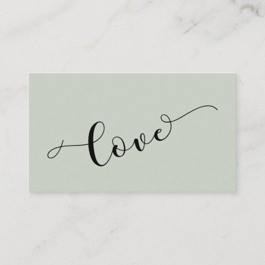 Elegant Typography Sage Green Wedding Registry Informatiekaartje (Achterkant)
