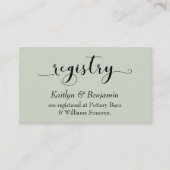 Elegant Typography Sage Green Wedding Registry Informatiekaartje (Voorkant)