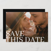 Elegant Typography Save This Date & Photo Wedding Save The Date (Voorkant / Achterkant)
