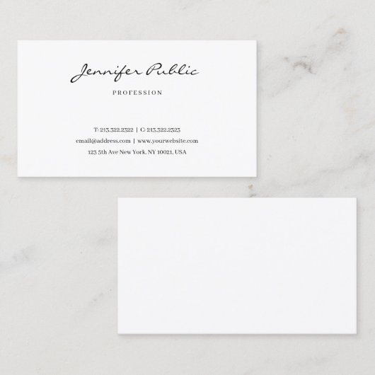 Elegant Typography Script Modern Minimalist Cute Visitekaartje (Voorkant / Achterkant)