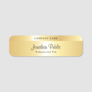 Elegant Typography Script Sjabloon Glamour Gold Naamplaatje