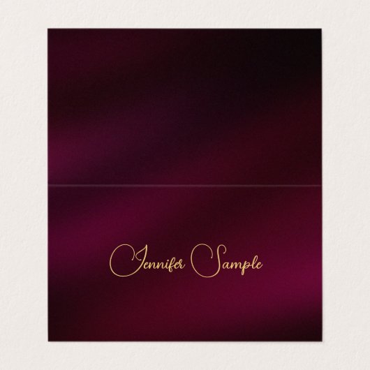 Elegant Typography Script Sjabloon Tent Fold Visitekaartje (Buitenkant ongevouwen)