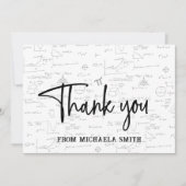 Elegant Typography Script Wiskunde Afstuderen Bedankkaart (Voorkant)