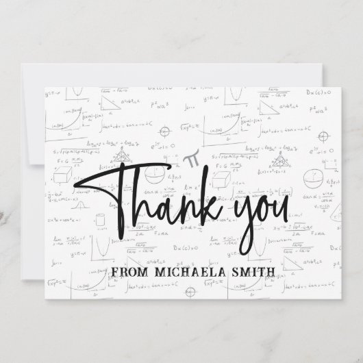 Elegant Typography Script Wiskunde Afstuderen Bedankkaart (Voorkant)
