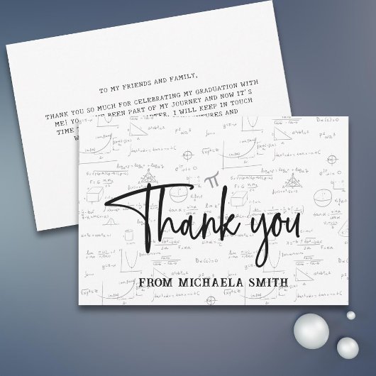 Elegant Typography Script Wiskunde Afstuderen Bedankkaart