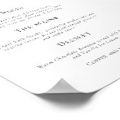 Elegant Typography Simple Wedding Menu Poster (Hoek)