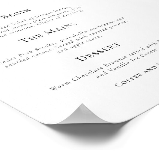 Elegant Typography Simple Wedding Menu Poster (Hoek)